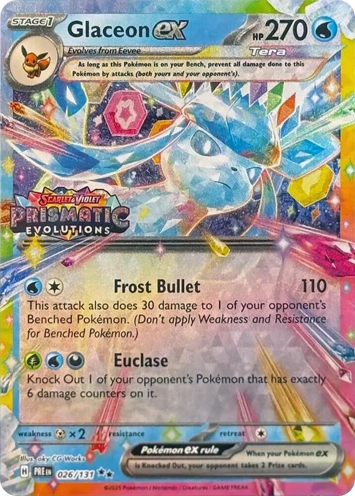 Glaceon ex 026 131 Prismatic Evolutions Stamp 026/131 (Miscellaneous Cards & Products)  - Holofoil