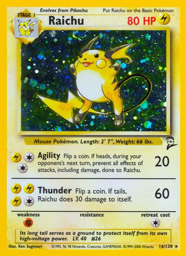 Raichu 016/130 (Base Set 2)  - Holofoil