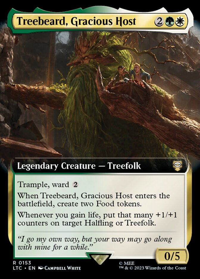 Treebeard, Gracious Host 153/347 (Commander: The Lord of the Rings: Tales of Middle-earth)  - Extended Art