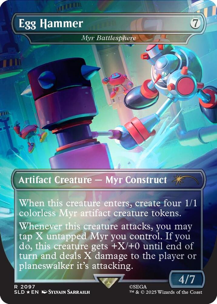Egg Hammer // Myr Battlesphere 2097 (Secret Lair Drop Series)  - Borderless Rainbow Foil
