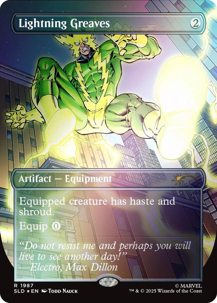 Lightning Greaves 1987 (Secret Lair Drop Series)  - Borderless Rainbow Foil