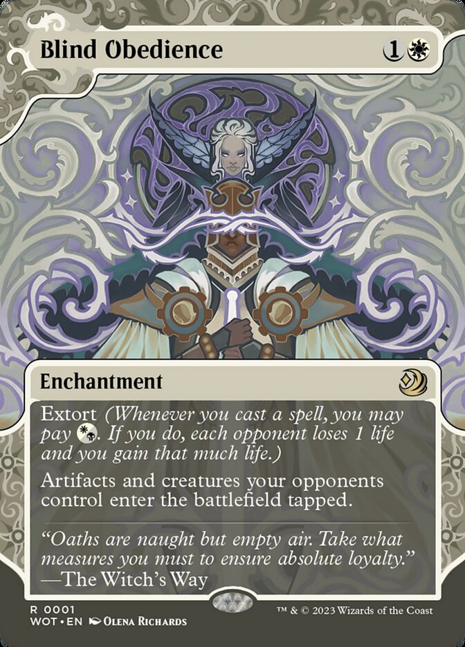 Blind Obedience 1 (Wilds of Eldraine: Enchanting Tales)  - Showcase Foil