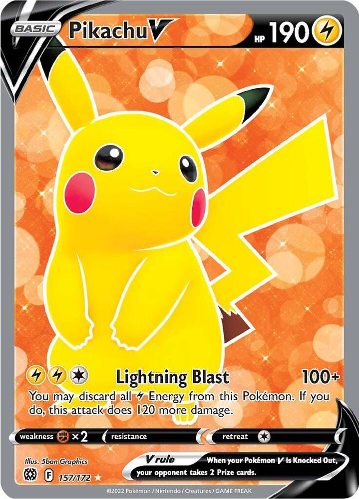 Pikachu V 157/172 (SWSH09: Brilliant Stars)  - Holofoil