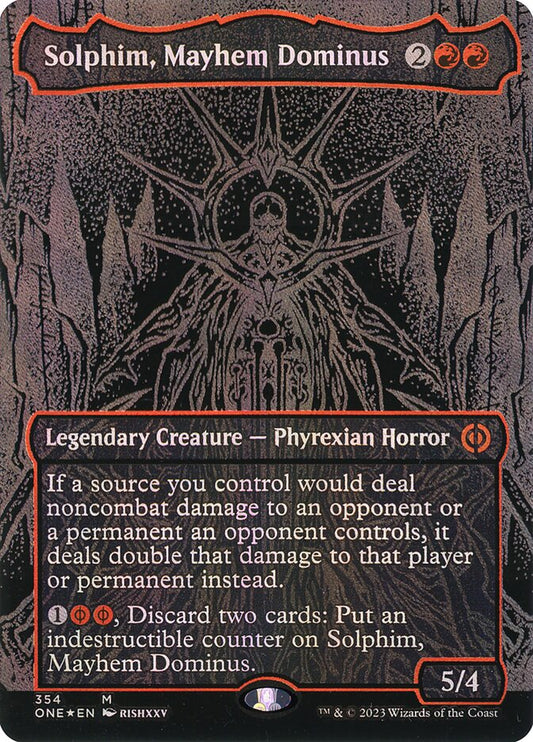 Solphim, Mayhem Dominus 354/271 (Phyrexia: All Will Be One)  - Oil Slick Foil