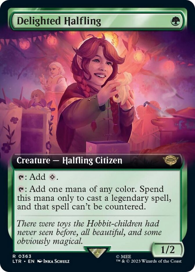 Delighted Halfling 363/281 (Universes Beyond: The Lord of the Rings: Tales of Middle-earth)  - Extended Art