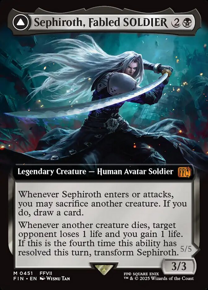 Sephiroth, Fabled SOLDIER // Sephiroth, One-Winged Angel 451/309 (FINAL FANTASY)  - Extended Art
