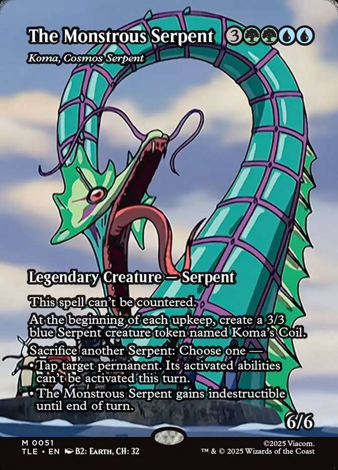 The Monstrous Serpent - Koma, Cosmos Serpent 51/317 (Avatar: The Last Airbender: Eternal-Legal)  - Borderless Foil