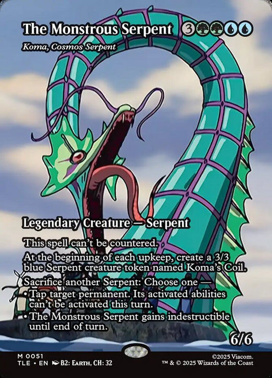 The Monstrous Serpent - Koma, Cosmos Serpent 51/317 (Avatar: The Last Airbender: Eternal-Legal)  - Borderless Foil