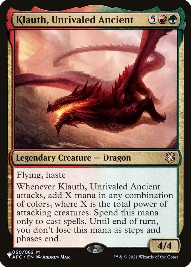 Klauth, Unrivaled Ancient AFC-50/5075 (The List Reprints) 