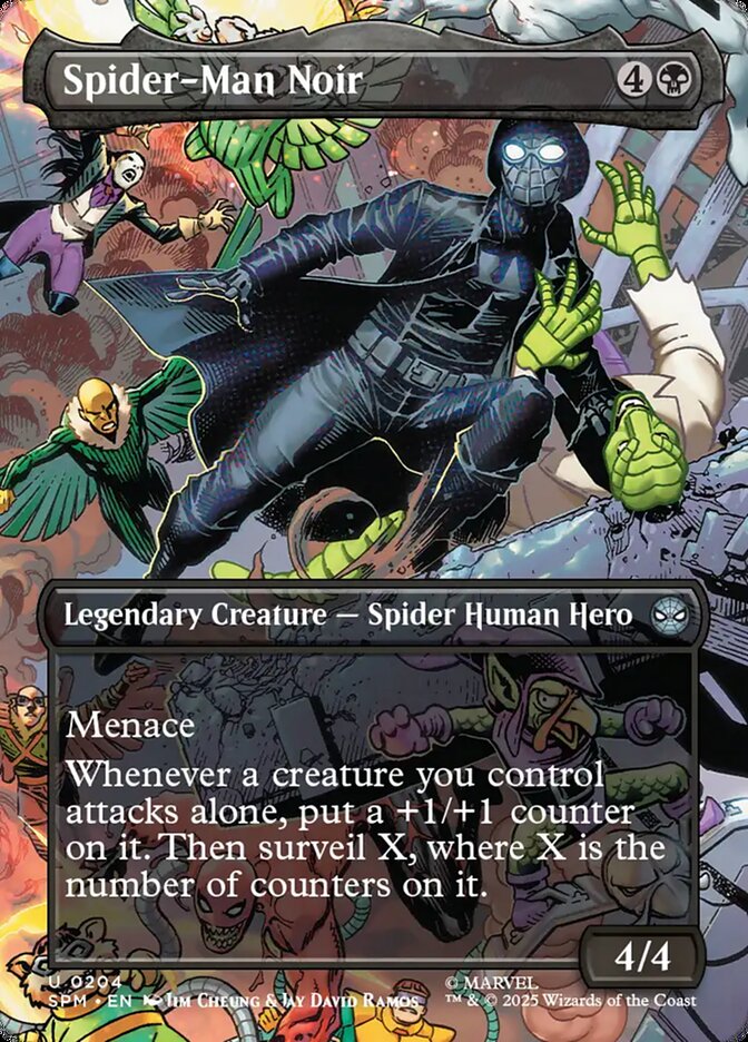 Spider-Man Noir 204/198 (Marvel's Spider-Man)  - Borderless Foil