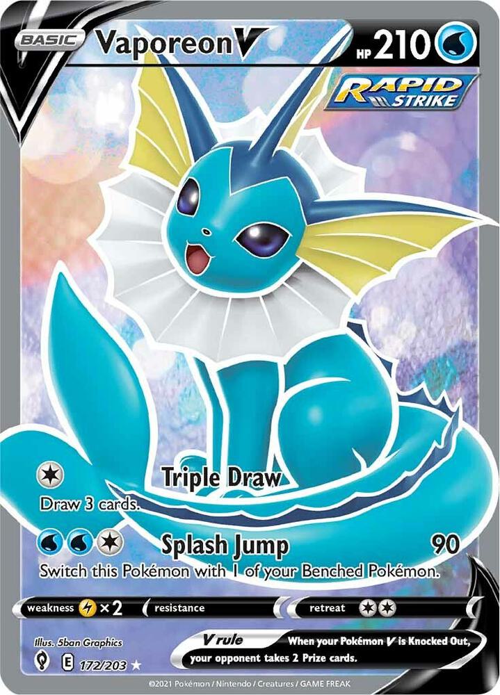 Vaporeon V 172/203 (SWSH07: Evolving Skies)  - Holofoil