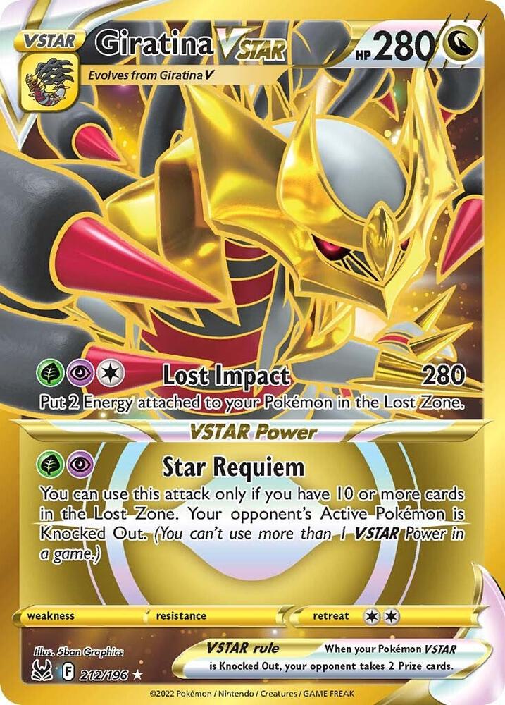 Giratina VSTAR Secret 212/196 (SWSH11: Lost Origin)  - Holofoil