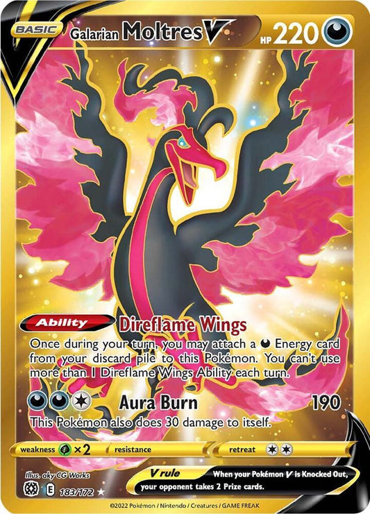 Galarian Moltres V Secret 183/172 (SWSH09: Brilliant Stars)  - Holofoil