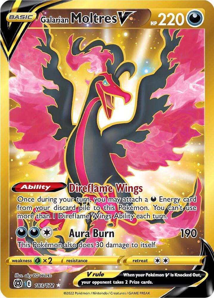 Galarian Moltres V Secret 183/172 (SWSH09: Brilliant Stars)  - Holofoil