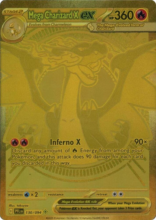 Mega Charizard X ex 130/094 (ME02: Phantasmal Flames)  - Holofoil