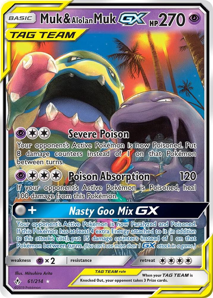Muk & Alolan Muk GX 61/214 (SM - Unbroken Bonds)  - Holofoil