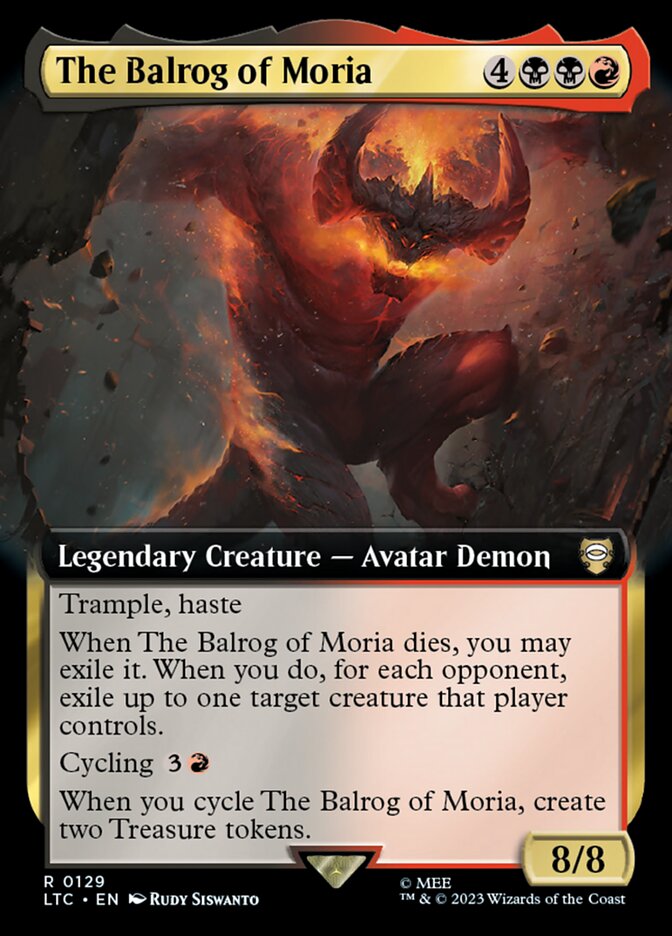 The Balrog of Moria 129 (Commander: The Lord of the Rings: Tales of Middle-earth)  - Extended Art