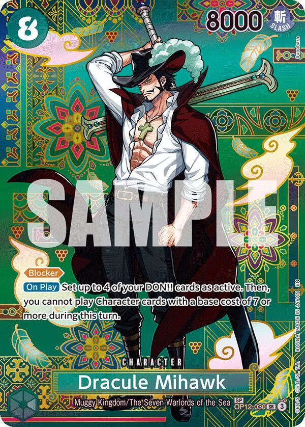 Dracule Mihawk OP12-030 (The Azure Sea's Seven)  - Special Foil