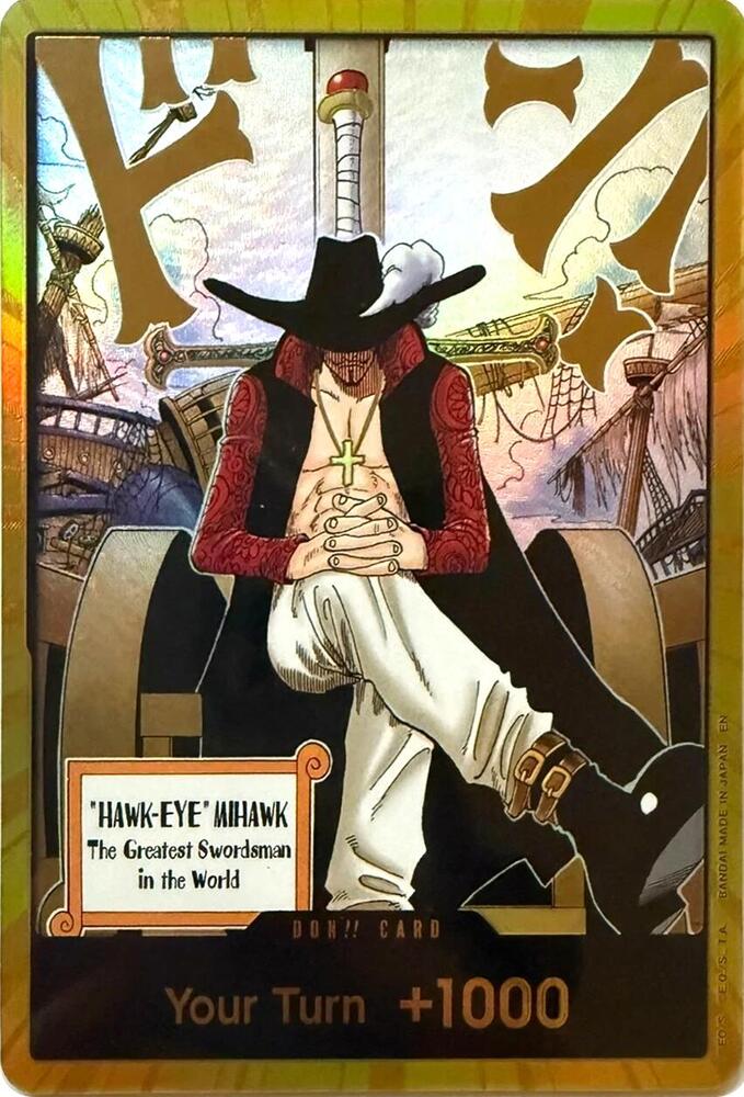 DON!! Dracule Mihawk (Gold)  (The Azure Sea's Seven)  - Foil