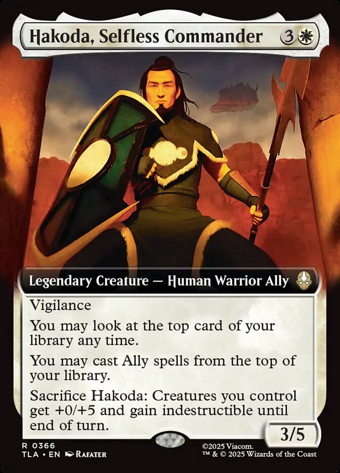 Hakoda, Selfless Commander  366 (Avatar: The Last Airbender)  - Extended Art Foil
