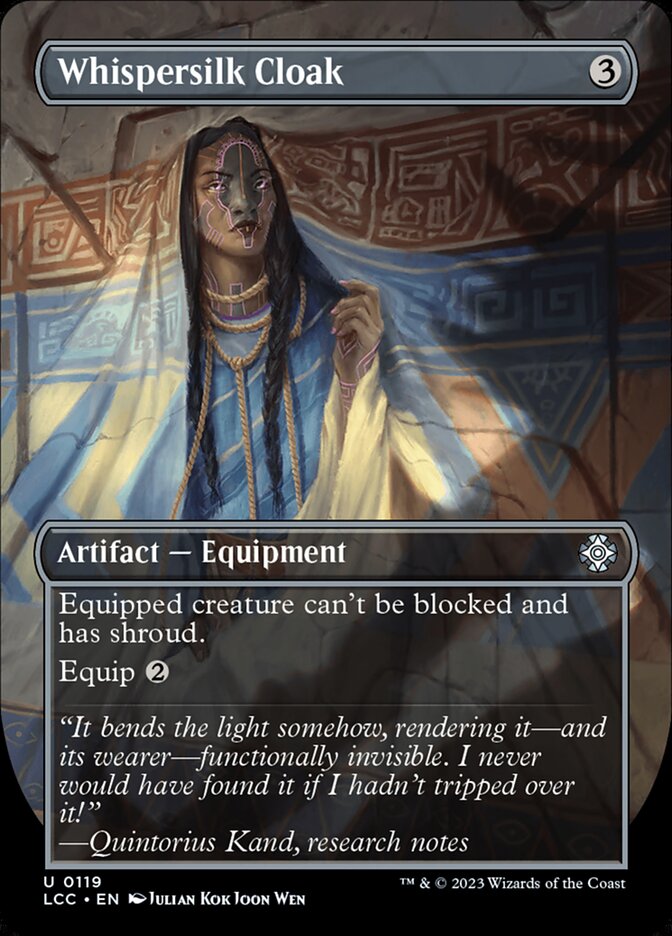 Whispersilk Cloak 119/370 (Commander: The Lost Caverns of Ixalan)  - Borderless