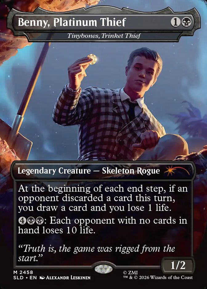 Benny, Platinum Thief // Tinybones, Trinket Thief 2458 (Secret Lair Drop Series)  - Borderless Foil