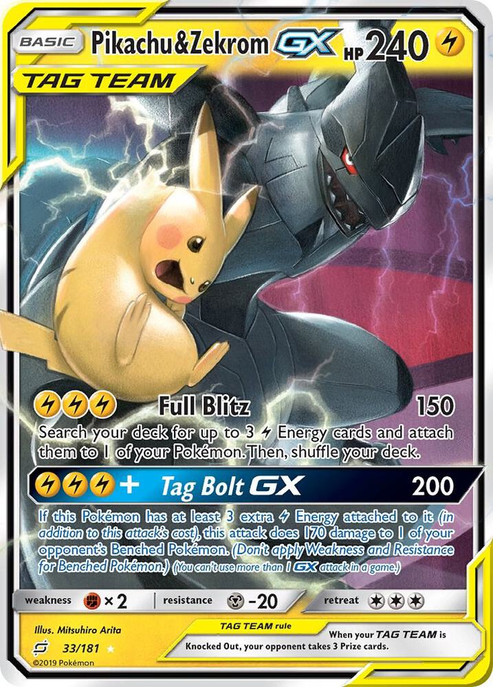 Pikachu and Zekrom GX 33/181 (SM - Team Up)  - Holofoil