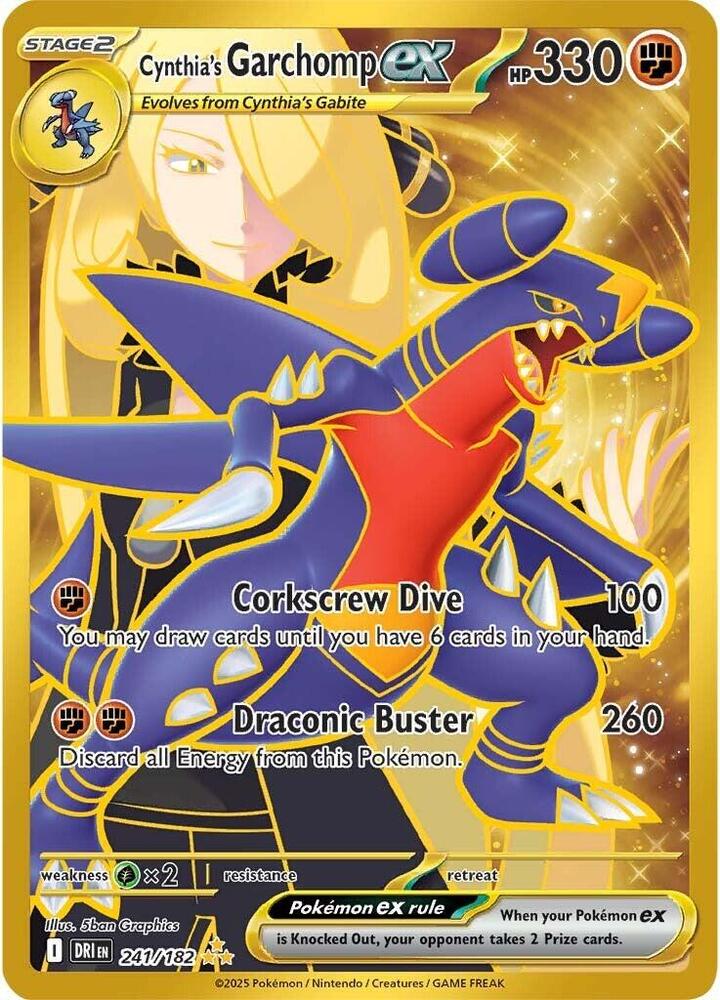 Cynthia's Garchomp ex 241/182 (SV10: Destined Rivals)  - Holofoil