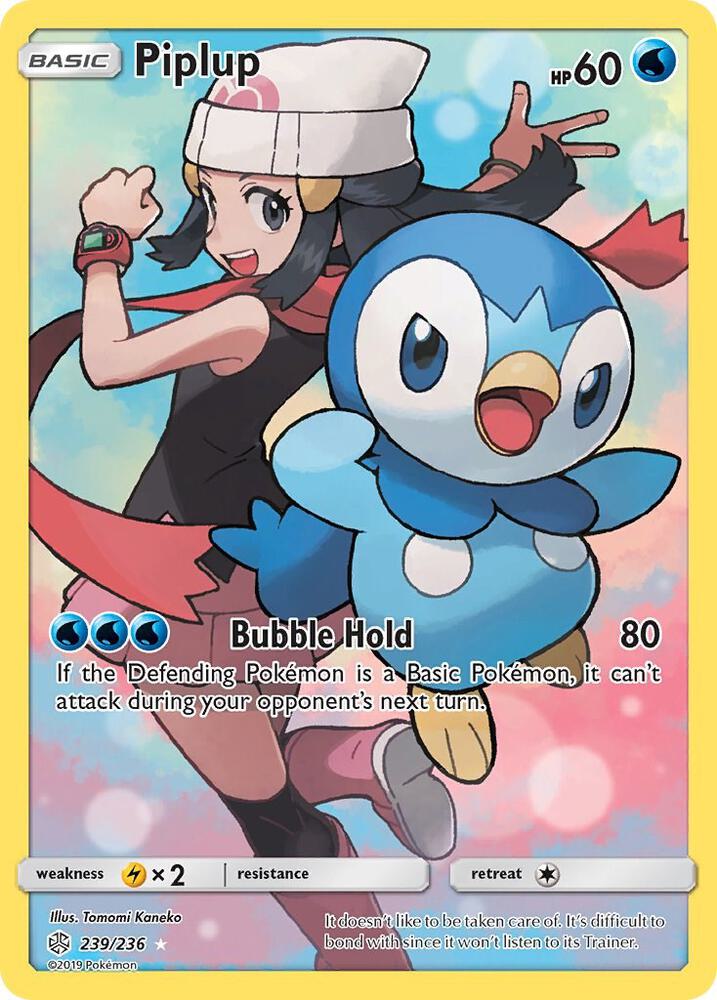 Piplup Secret 239/236 (SM - Cosmic Eclipse)  - Holofoil