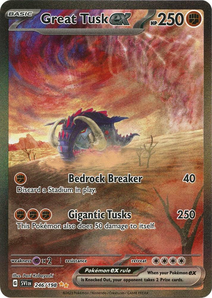 Great Tusk ex 246/198 (SV01: Scarlet & Violet Base Set)  - Holofoil