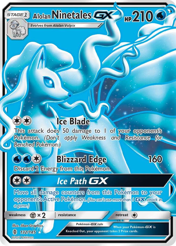 Alolan Ninetales GX 132/145 (SM - Guardians Rising)  - Holofoil