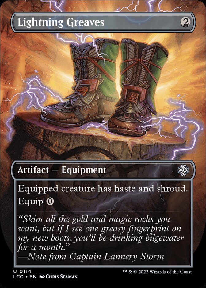 Lightning Greaves 114/370 (Commander: The Lost Caverns of Ixalan)  - Borderless