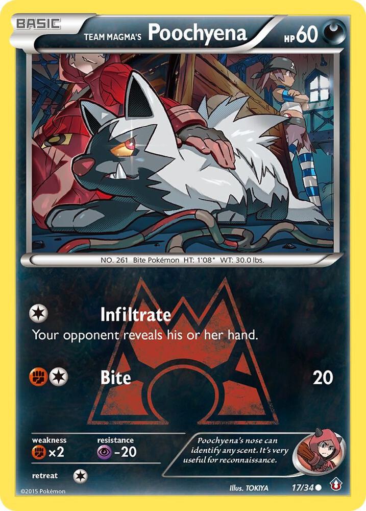 Team Magma's Poochyena 17/34 (Double Crisis)  - Reverse Holofoil