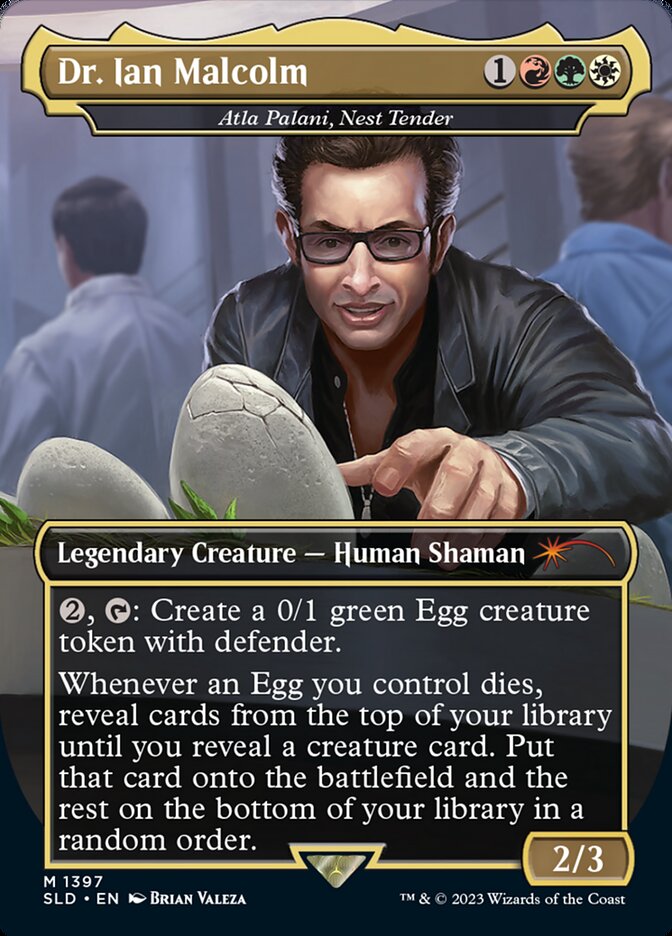 Dr. Ian Malcolm // Atla Palani, Nest Tender 1397/1 (Secret Lair Drop Series)  - Borderless