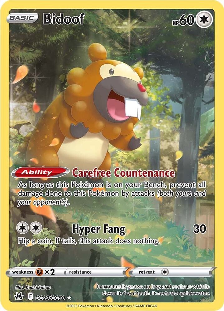 Bidoof GG29/GG70 (SWSH: Crown Zenith: Galarian Gallery)  - Holofoil