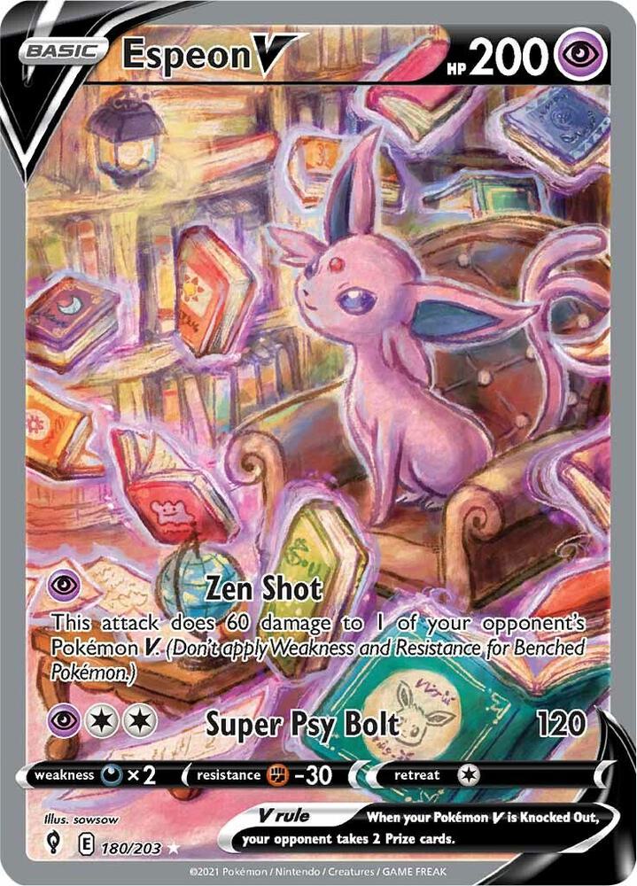 Espeon V 180/203 (SWSH07: Evolving Skies)  - Holofoil