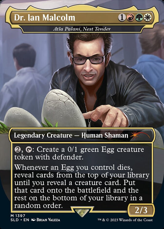 Dr. Ian Malcolm // Atla Palani, Nest Tender 1397/1 (Secret Lair Drop Series)  - Borderless