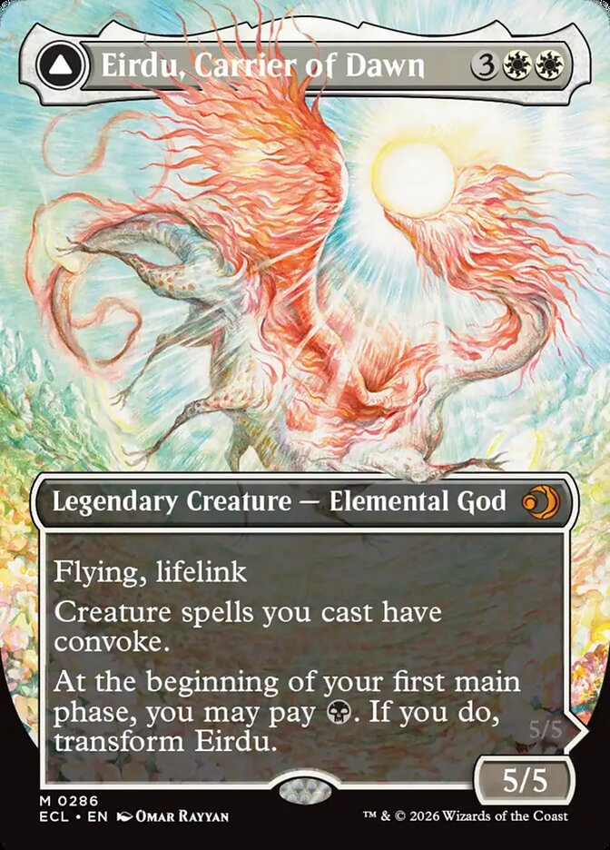 Eirdu, Carrier of Dawn // Isilu, Carrier of Twilight 286/273 (Lorwyn Eclipsed)  - Borderless