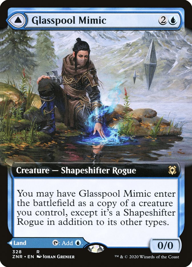 Glasspool Mimic // Glasspool Shore 328/280 (Zendikar Rising)  - Extended Art