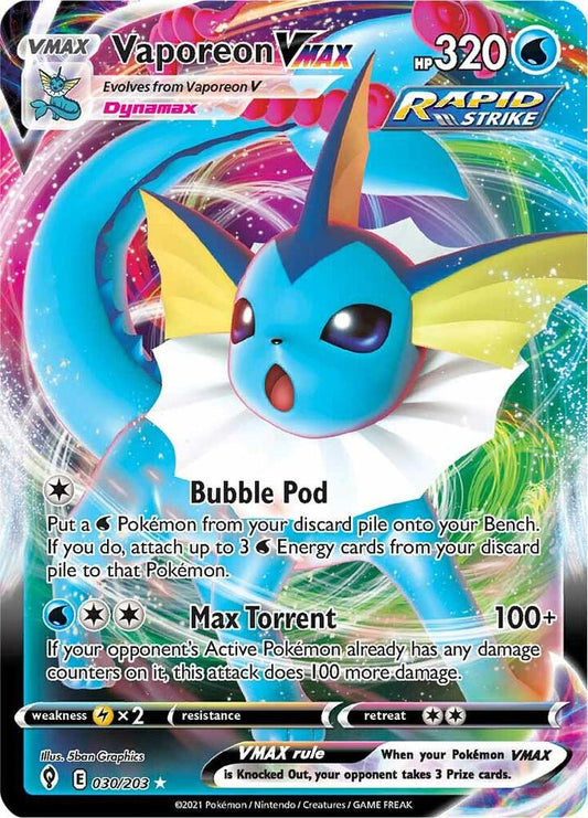 Vaporeon VMAX 030/203 (SWSH07: Evolving Skies)  - Holofoil