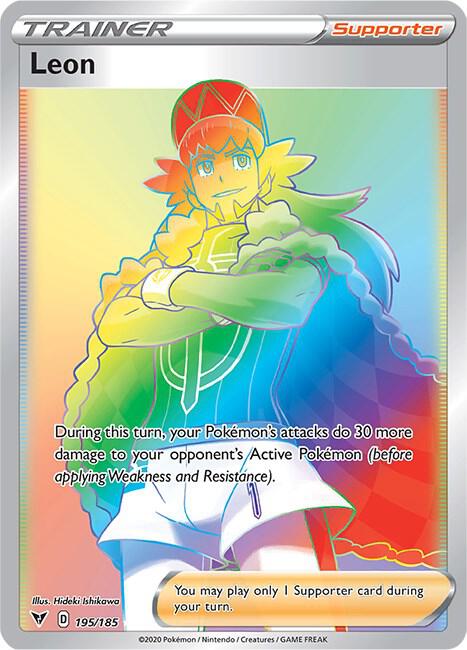 Leon Secret 195/185 (SWSH04: Vivid Voltage)  - Holofoil