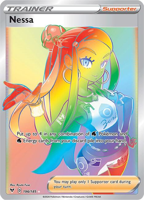 Nessa Secret 196/185 (SWSH04: Vivid Voltage)  - Holofoil