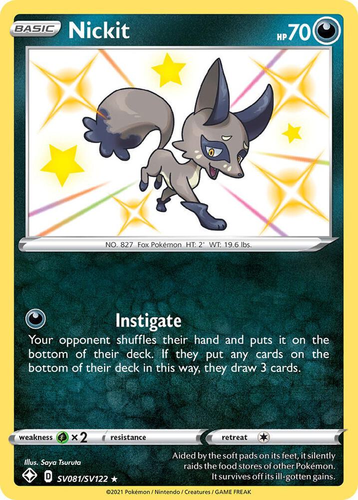 Nickit SV081/SV122 (Shining Fates: Shiny Vault)  - Holofoil