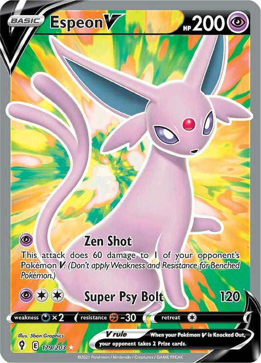 Espeon V 179/203 (SWSH07: Evolving Skies)  - Holofoil