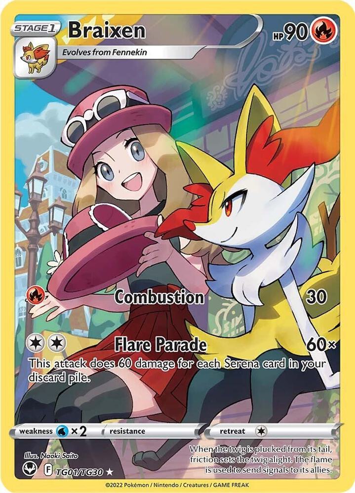 Braixen TG01/TG30 (SWSH12: Silver Tempest Trainer Gallery)  - Holofoil