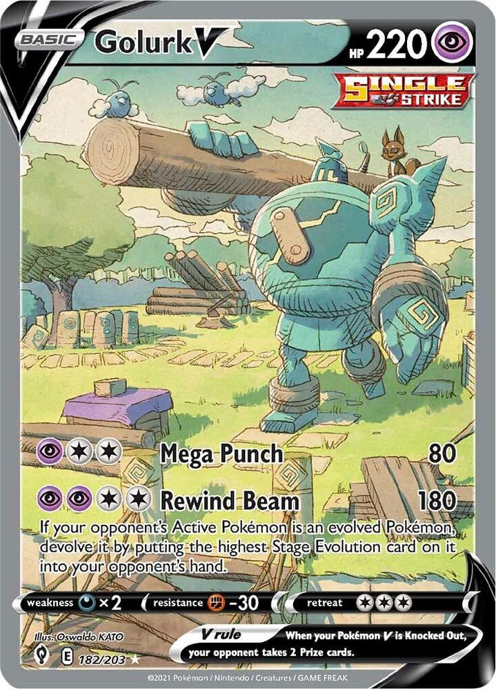 Golurk V 182/203 (SWSH07: Evolving Skies)  - Holofoil