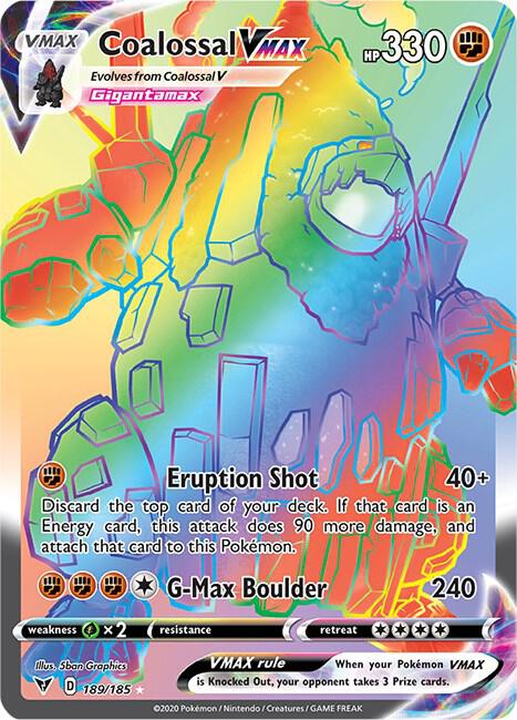 Coalossal VMAX Secret 189/185 (SWSH04: Vivid Voltage)  - Holofoil