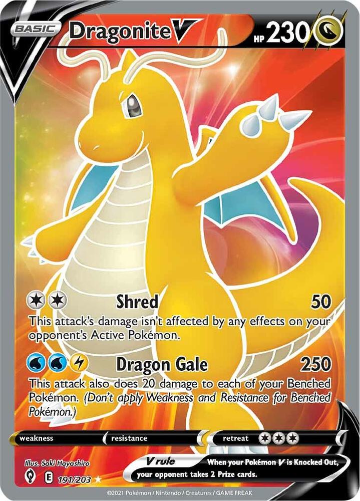 Dragonite V 191/203 (SWSH07: Evolving Skies)  - Holofoil