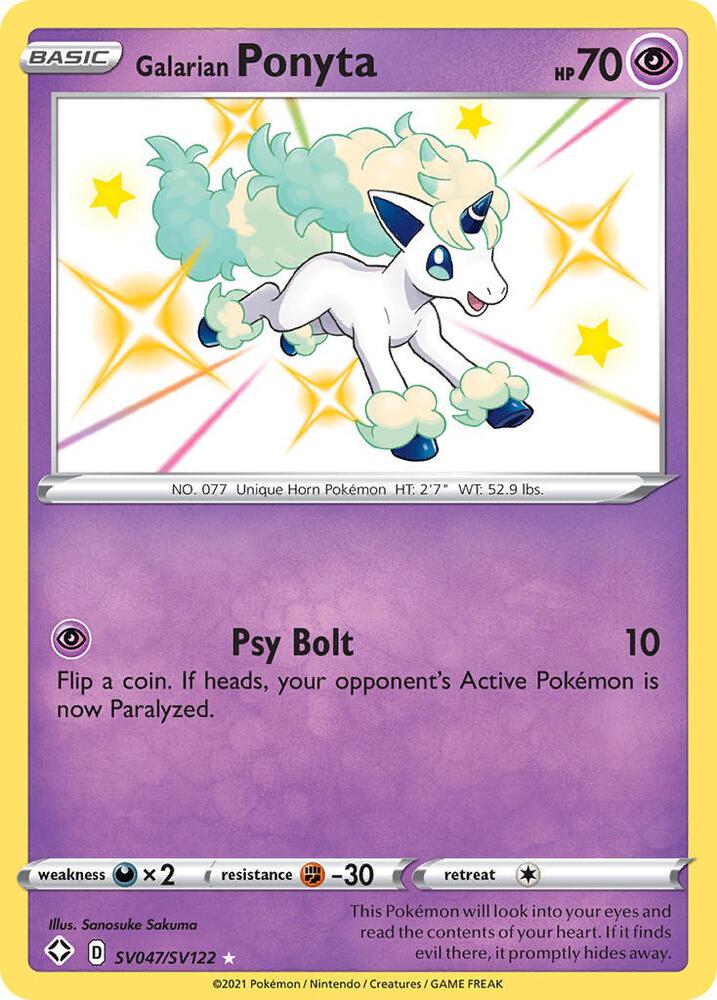 Galarian Ponyta SV047/SV122 (Shining Fates: Shiny Vault)  - Holofoil