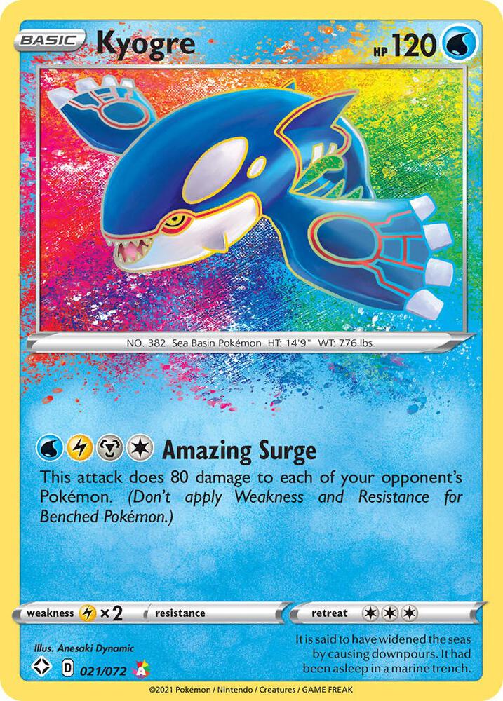 Kyogre 021/072 (Shining Fates)  - Holofoil
